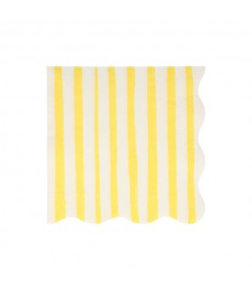 16 Yellow Stripe Large Napkins Meri Meri