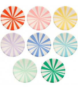 8 Mix Striped Side Plates Meri Meri