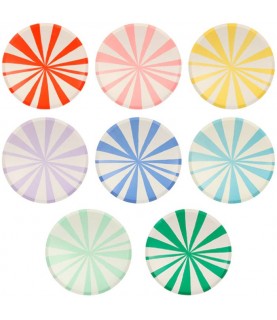 8 Mix Striped Side Plates Meri Meri