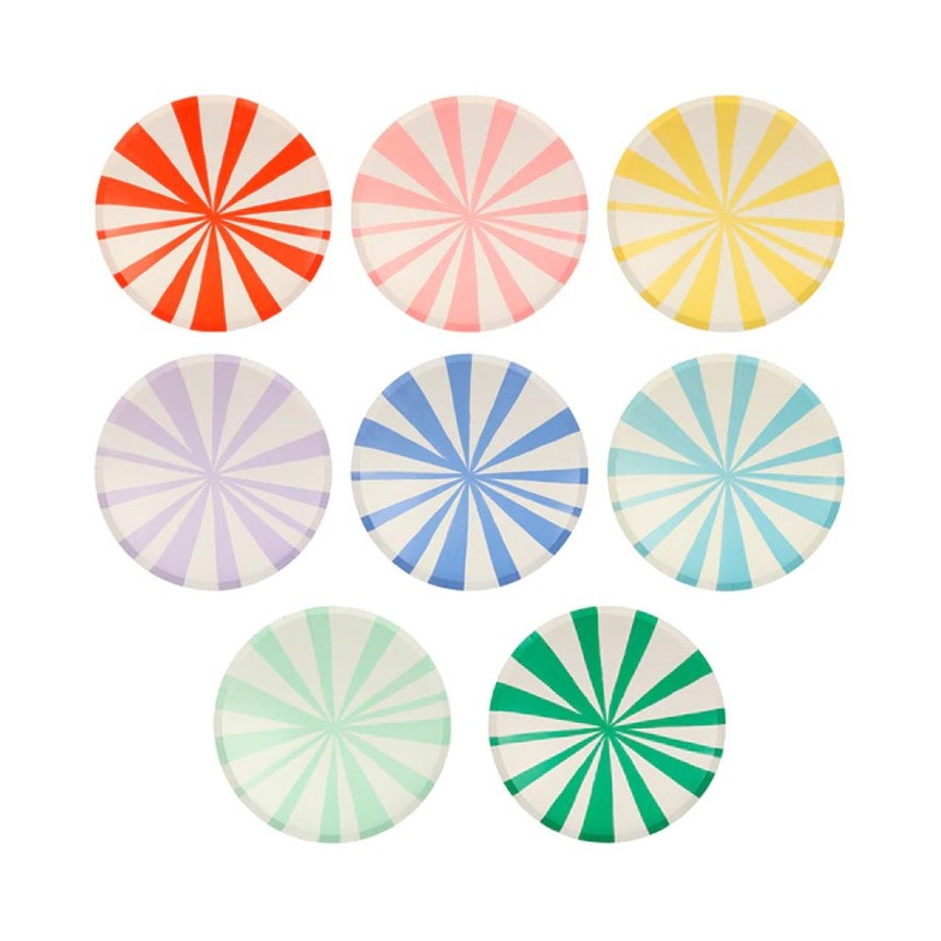 8 Mix Striped Side Plates Meri Meri