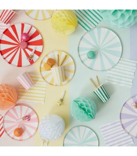 8 Mix Striped Side Plates Meri Meri