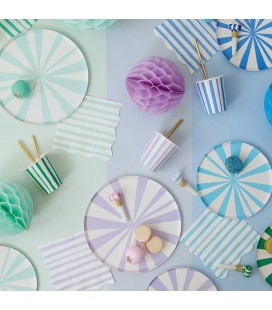 8 Mix Striped Side Plates Meri Meri