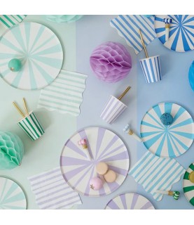 8 Mix Striped Side Plates Meri Meri