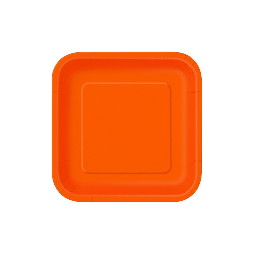 14 Orange Dinner Plates