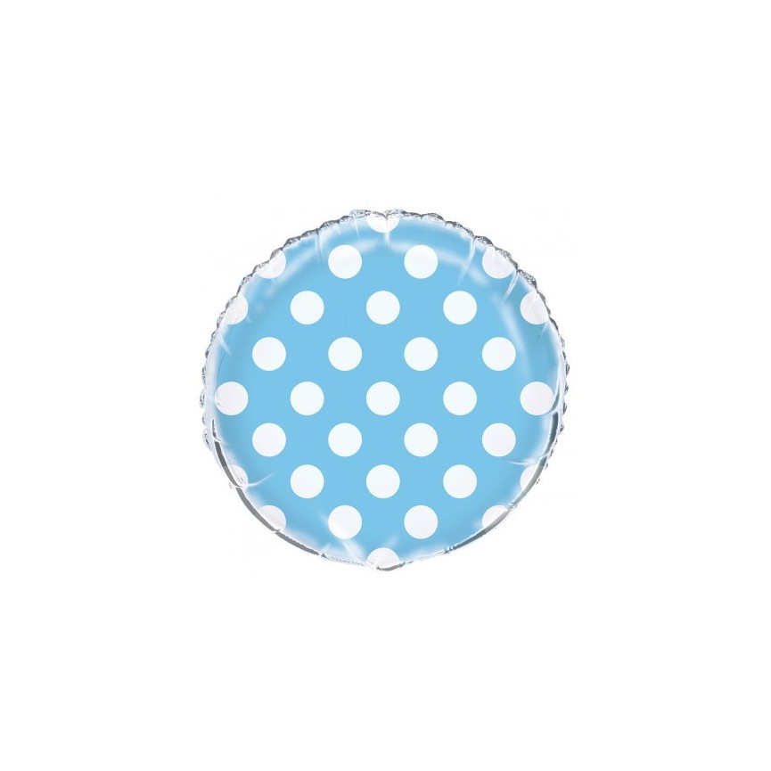 Baby Blue Polka Dots Mylar Balloon