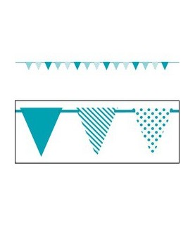 Turquoise Dots & Stripe Flag Banner