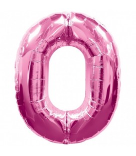 Ballon Mylar Rose Chiffre 0
