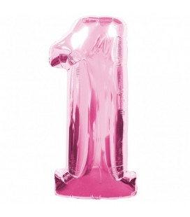 Ballon Mylar Rose Chiffre 1