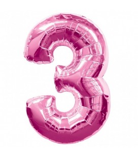 Pink Mylar Ballon Number 3