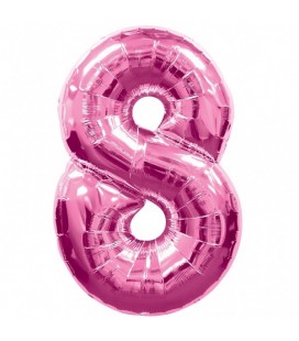 Pink Mylar Ballon Number 8
