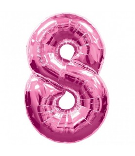 Ballon Mylar Rose Chiffre 8