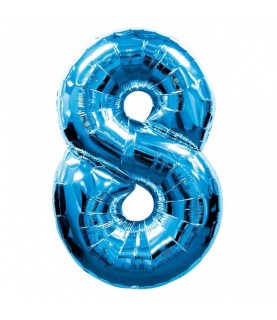 Ballon Mylar Bleu Chiffre 8