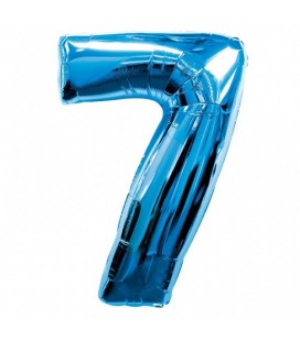 Blue Mylar Ballon Number 7