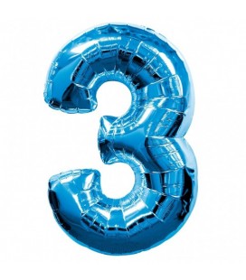Blue Mylar Ballon Number 3