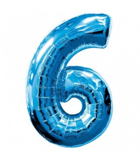 Blue Mylar Ballon Number 6