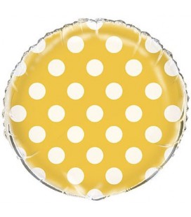 Yellow Polka Dots Mylar Balloon