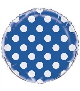 Royal Blue Polka Dots Mylar Balloon