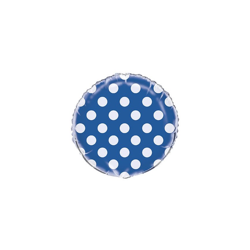 Royal Blue Polka Dots Mylar Balloon