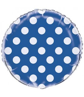 Royal Blue Polka Dots Mylar Balloon
