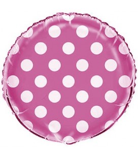 Magenta Polka Dots Mylar Balloon