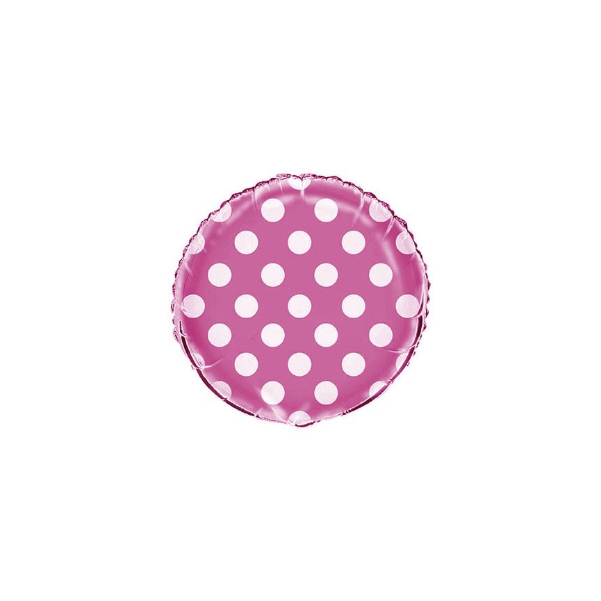 Magenta Polka Dots Mylar Balloon