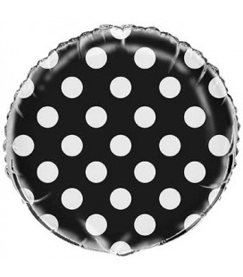 Black Polka Dots Mylar Balloon
