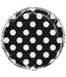 Black Polka Dots Mylar Balloon