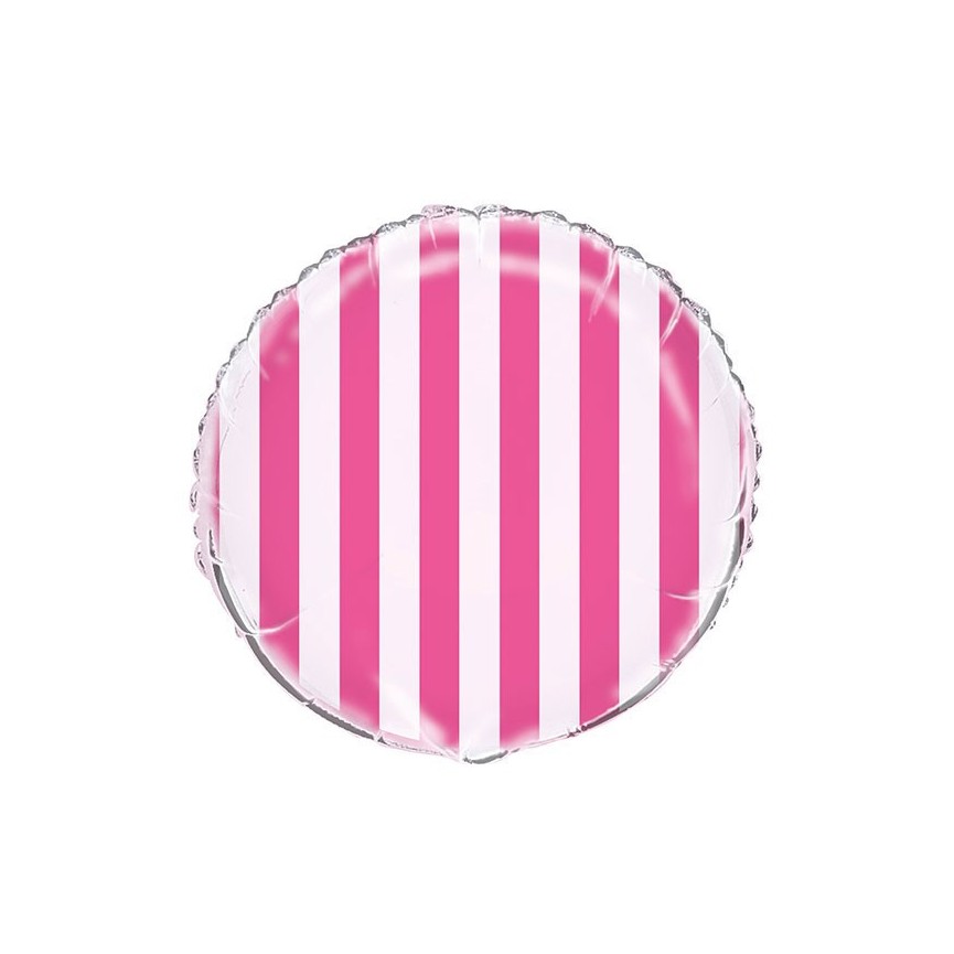 Magenta Stripes Mylar Balloon