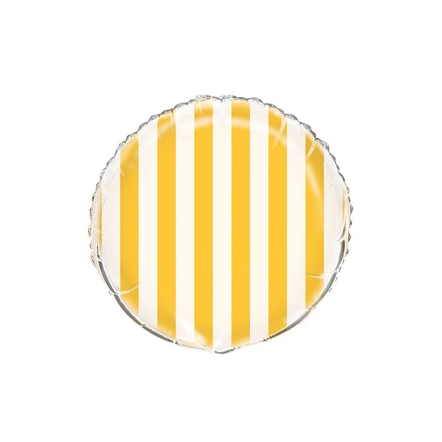 Yellow Stripes Mylar Balloon