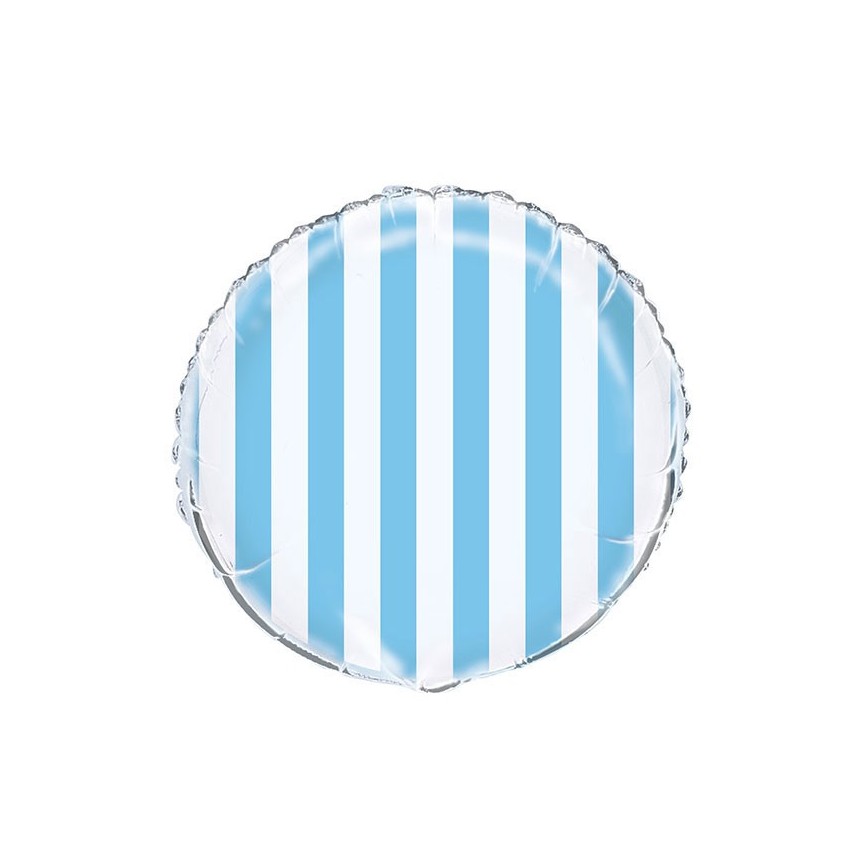 Baby Blue Stripes Mylar Balloon