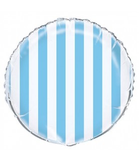 Baby Blue Stripes Mylar Balloon