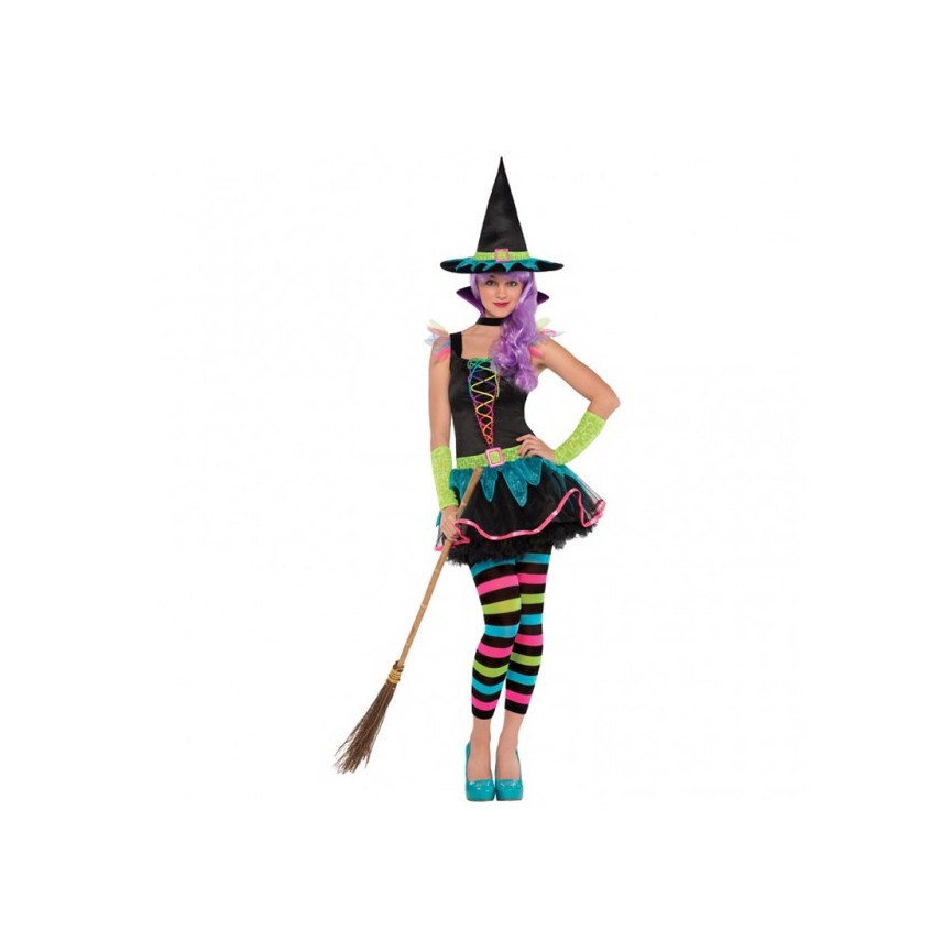 Neon Witch Costume - Size Teens/M