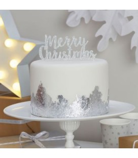 Merry Christmas Silver Topper