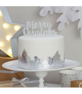 Merry Christmas Silver Topper
