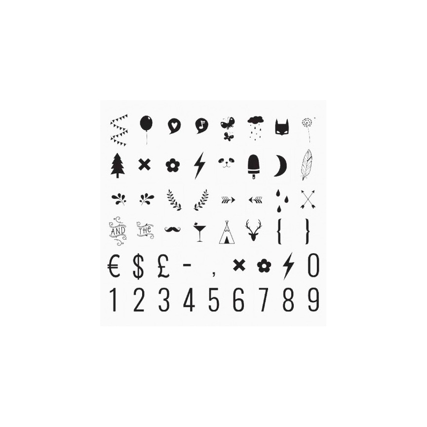 Black Numbers & Symbols Lightbox Set