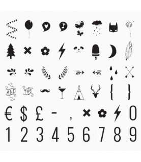 Black Numbers & Symbols Lightbox Set