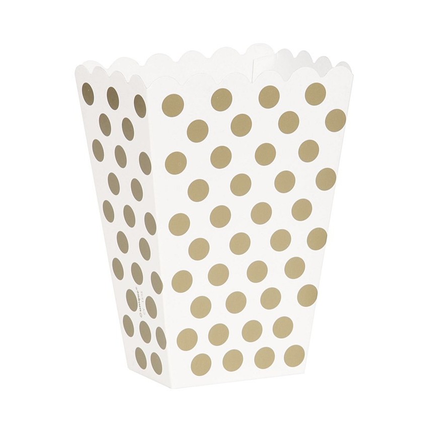 8 Gold Polka Dots Treat Boxes 8 Gold Polka Dots Treat Boxes
