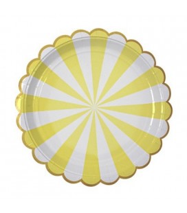 8 Yellow Meri Meri Big Plates