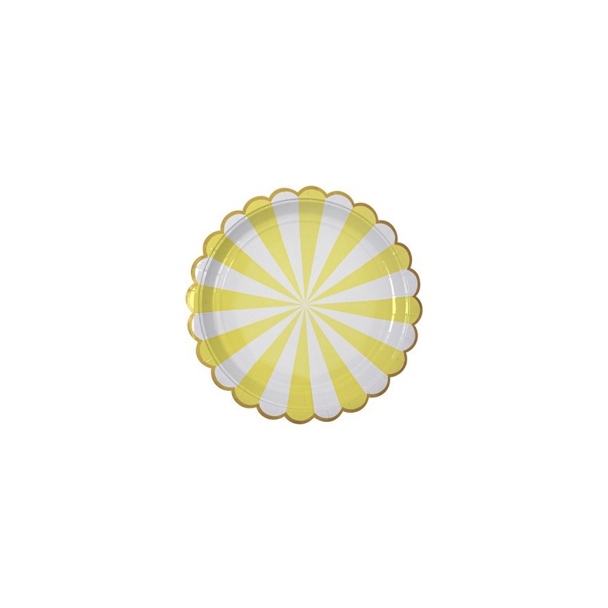 8 Yellow Meri Meri Big Plates