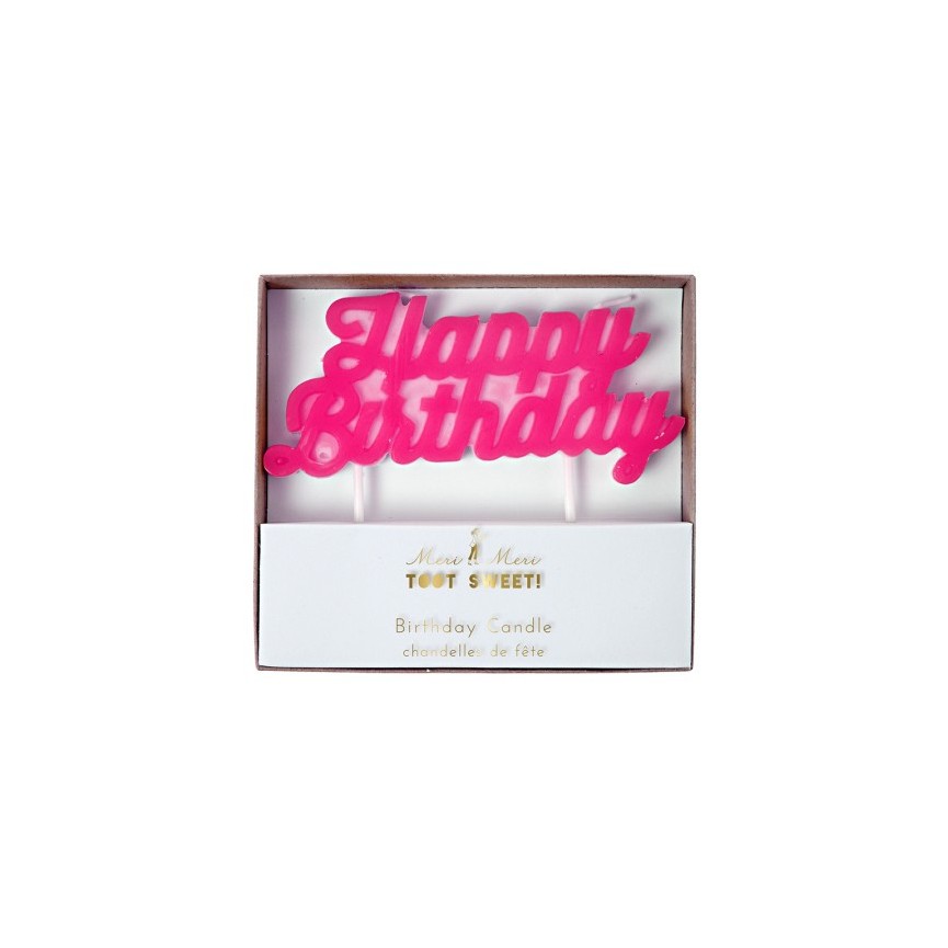 Bougie Happy Birthday Rose