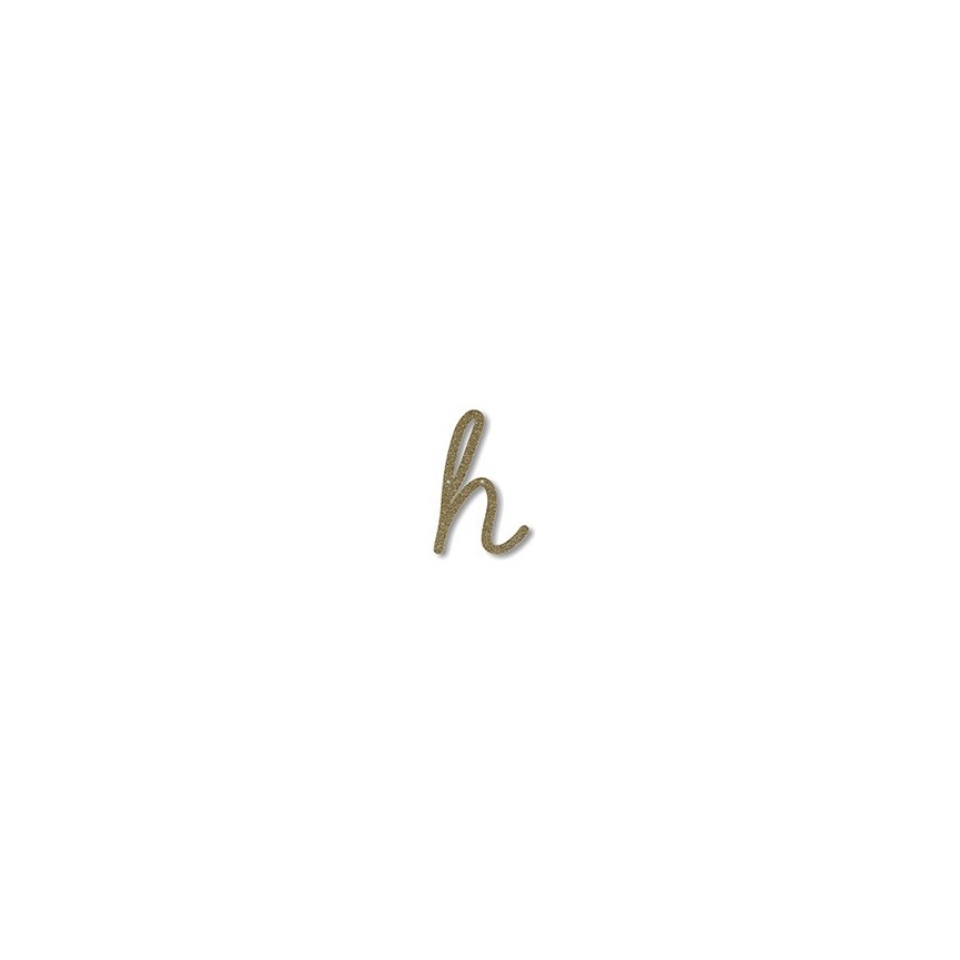 Acrylic Gold Glitter Letter H