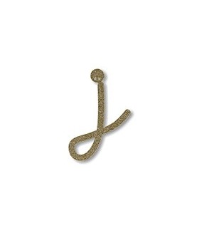 Acrylic Gold Glitter Letter J