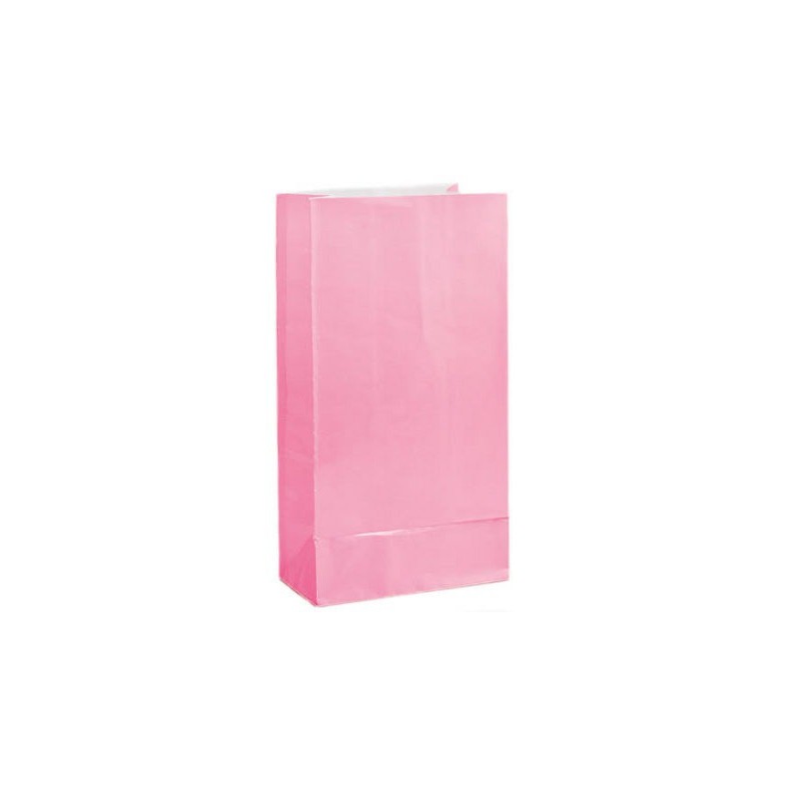 12 pink Paper Party Bags