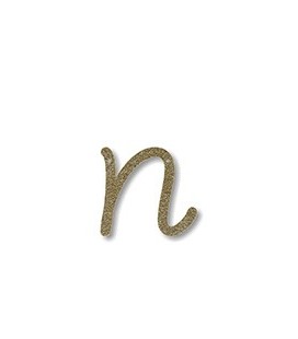 Acrylic Gold Glitter Letter N