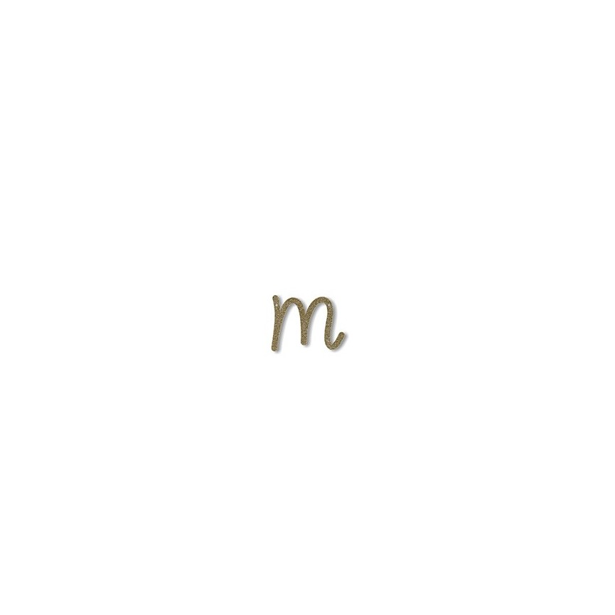 Acrylic Gold Glitter Letter M