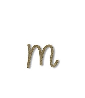Acrylic Gold Glitter Letter M