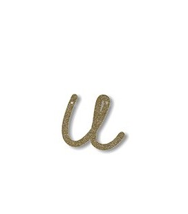 Acrylic Gold Glitter Letter U