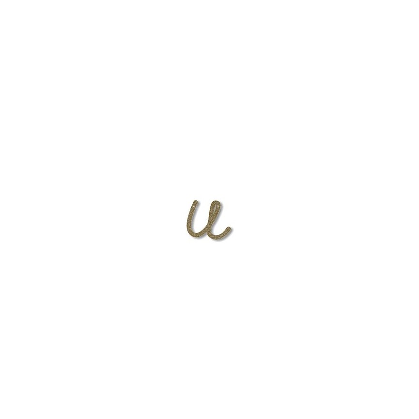 Acrylic Gold Glitter Letter U