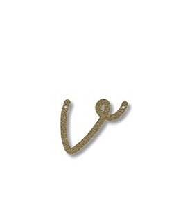 Acrylic Gold Glitter Letter V