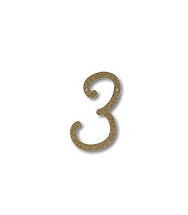 Acrylic Gold Glitter Number 3